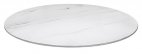 Blat stołowy WHITE, kamienny, spiekany kaolin, marmur, okrągły, średnica 70 cm, biały, XIRBI 78671
